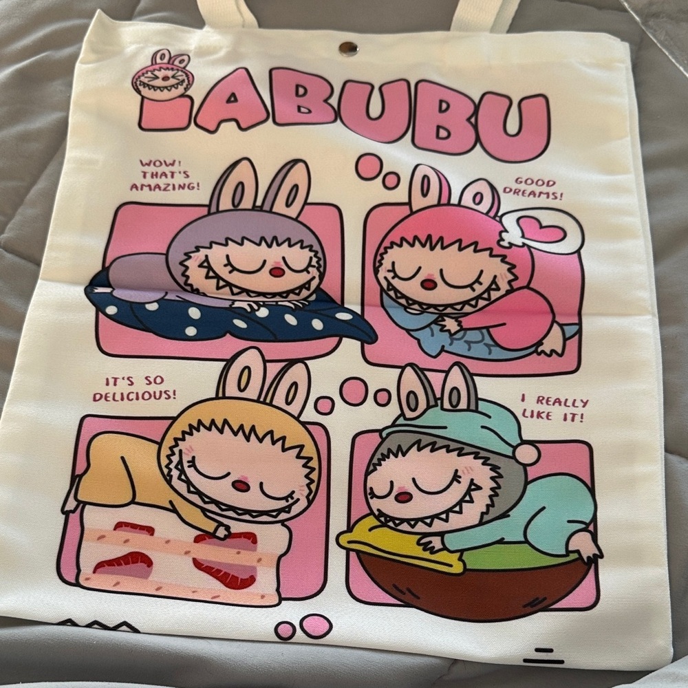 Labubu Character Tote Bag 13x15 inches
